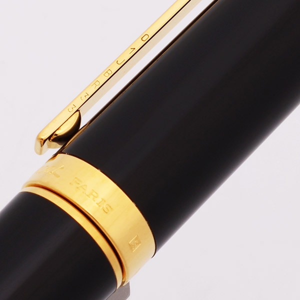 ST Dupont Fidelio Fountain Pen - Black Lacquer, GP Trim, 14K Stub